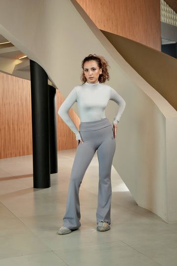 YUVA Flared Long Legging Pants with Waist Ruch