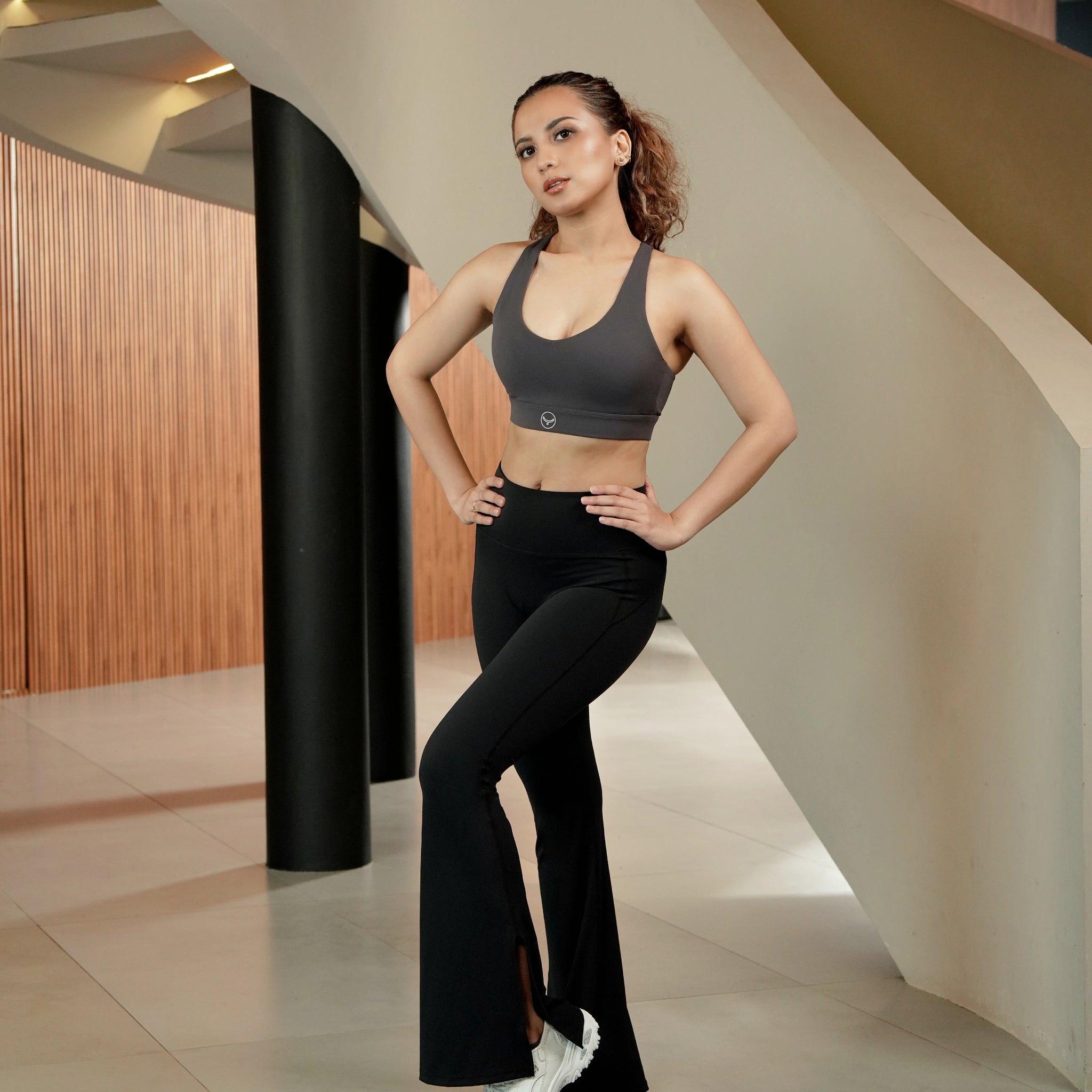 YVONNE Flared Slit Legging Long Pants
