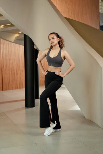 YVONNE Flared Slit Legging Long Pants