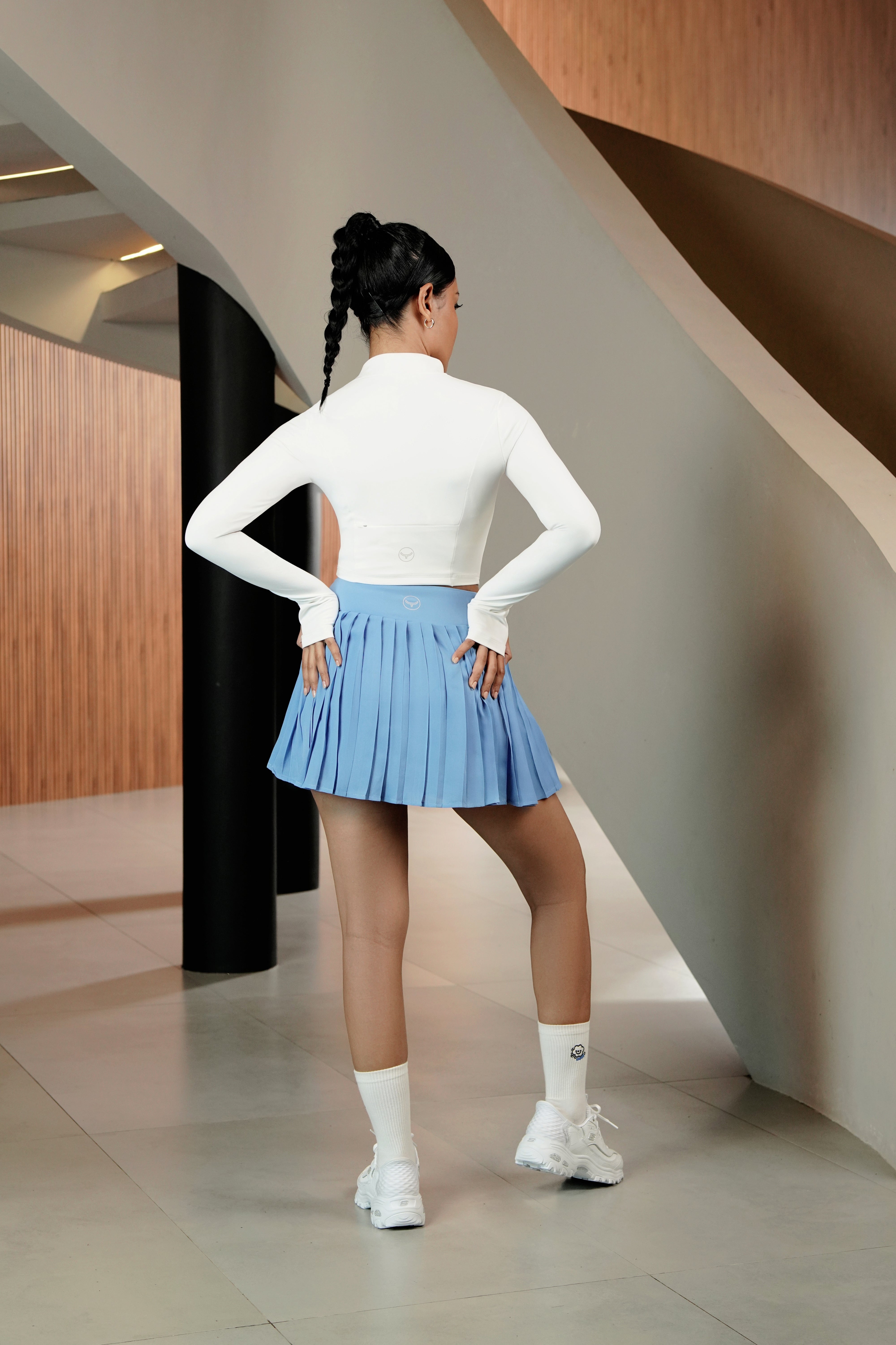 YADE Half Zip Up Crop Top