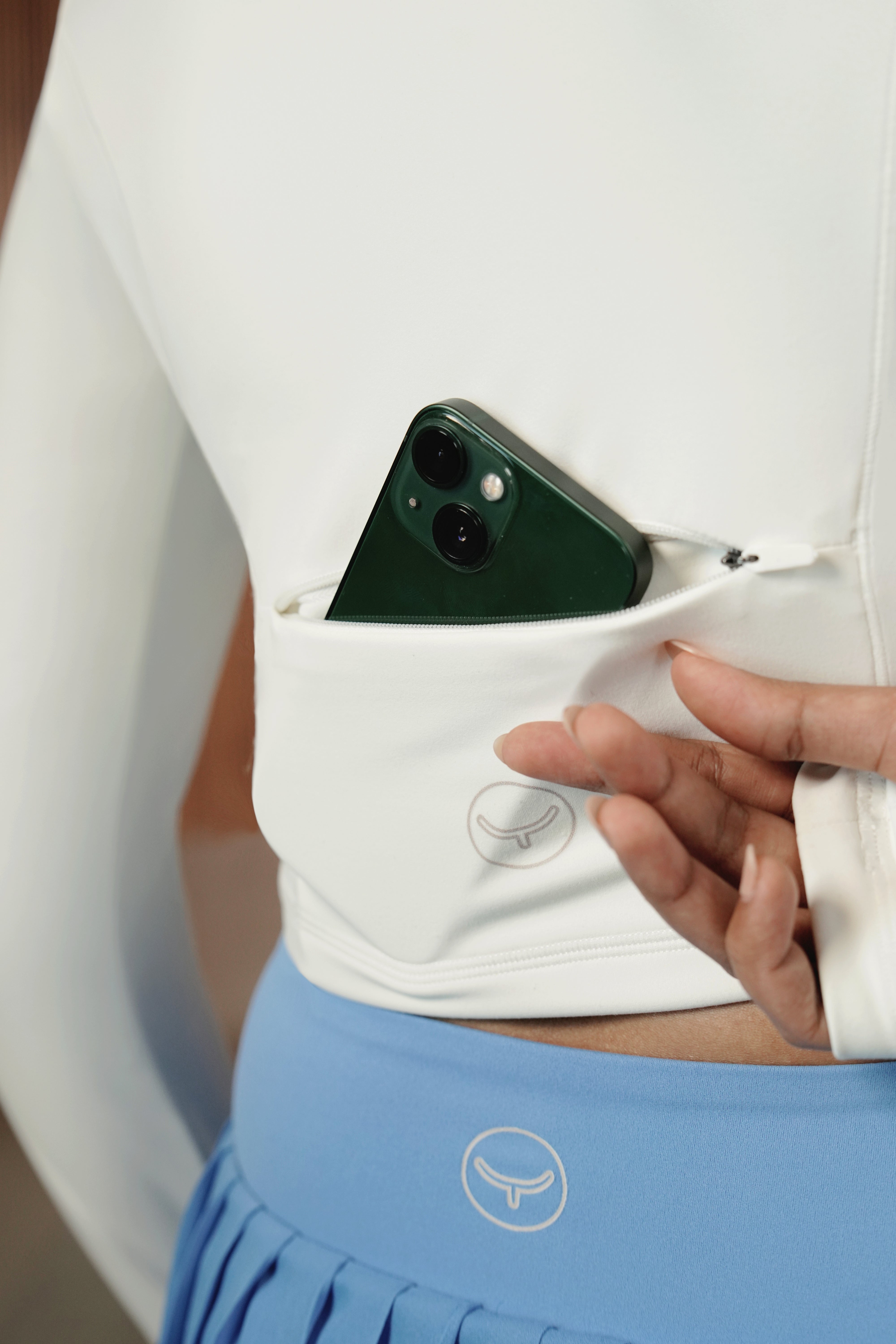 YADE Half Zip Up Crop Top