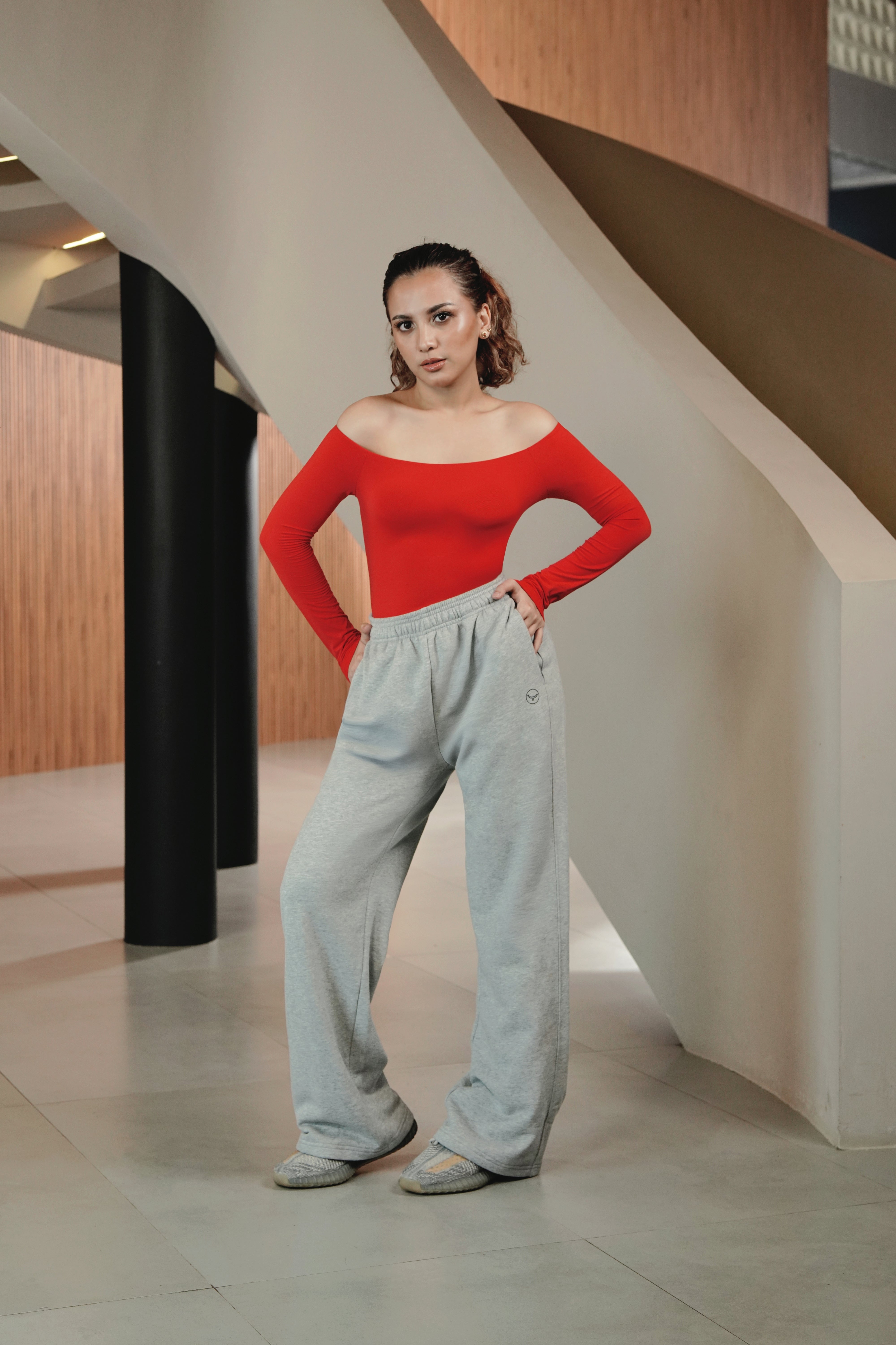 YOLO Off Shoulder Long Sleeve Top
