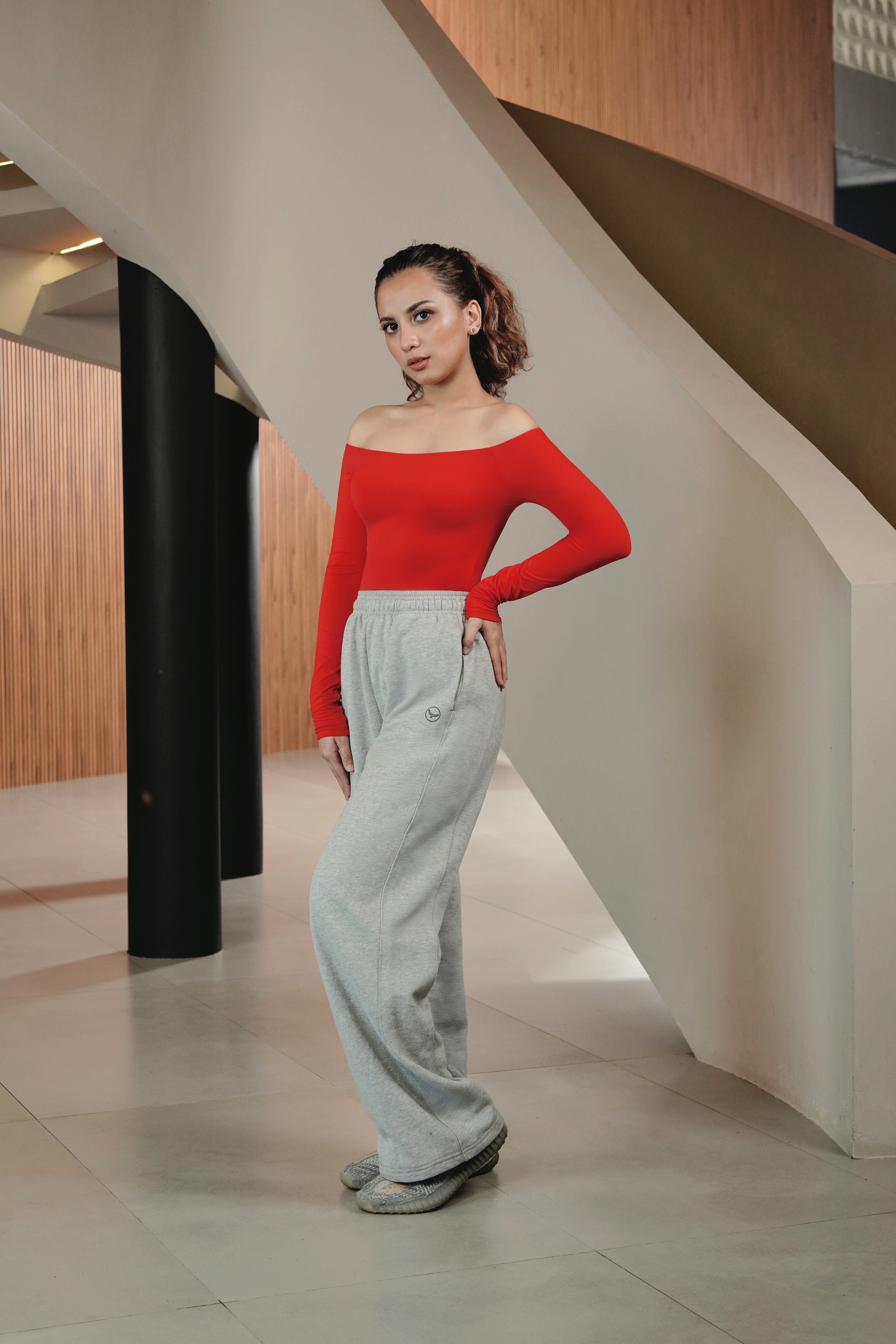 YOLO Off Shoulder Long Sleeve Top