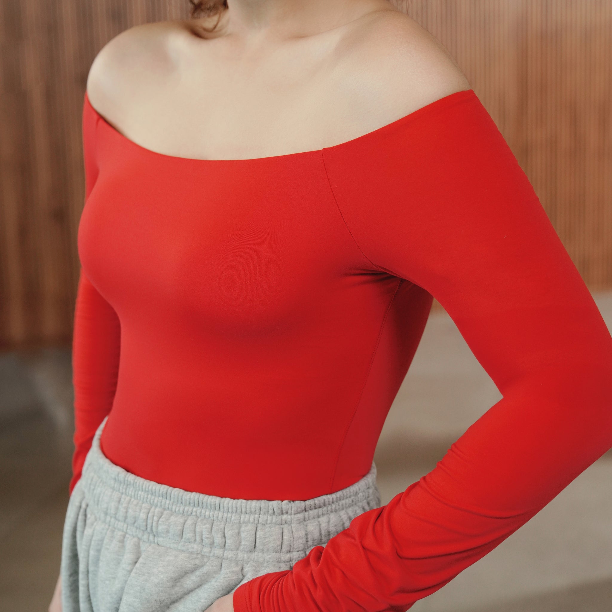 YOLO Off Shoulder Long Sleeve Top