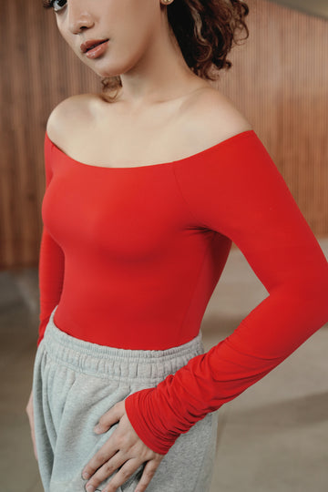 YOLO Off Shoulder Long Sleeve Top