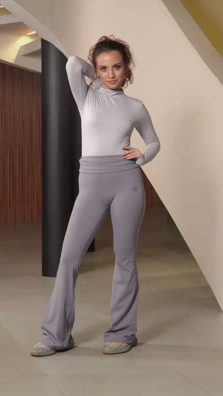 YETA Mock Neck Long Sleeve Crop Top