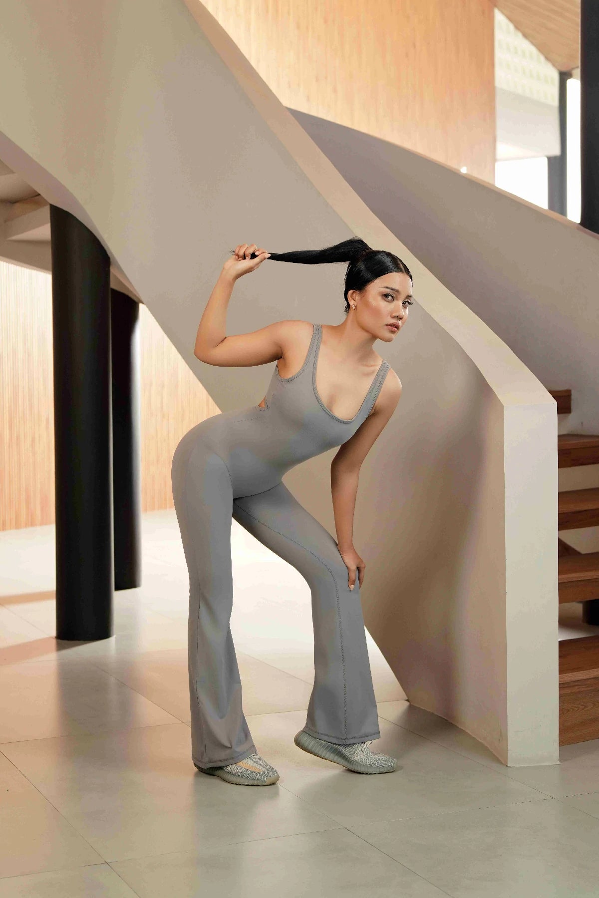 YARI Flared Backless Bodysuit